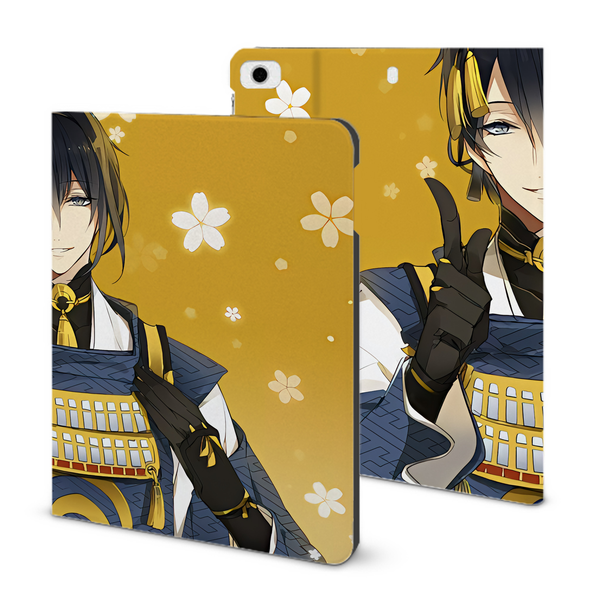 （画像用） 刀剣乱舞 Touken Ranbu IPad ケース ブック型 PUレザー TPU 耐衝撃 軽量 薄型 ペン収納なし 全面保護 IPad 各モデル対応